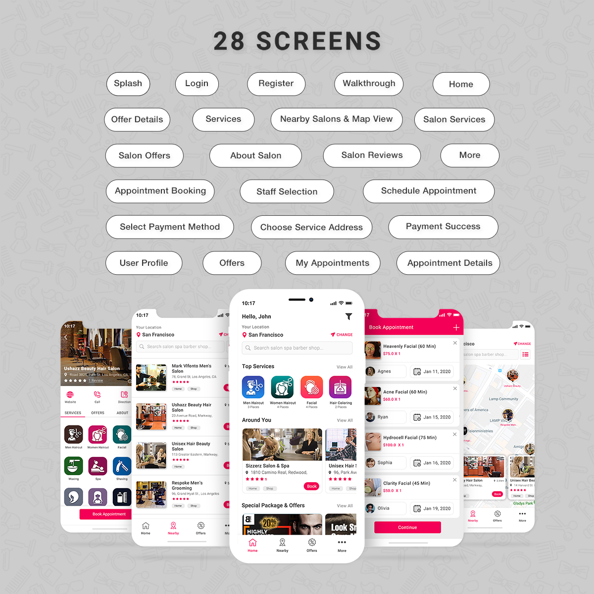 Beauty Salons and Spa App UI Kit
