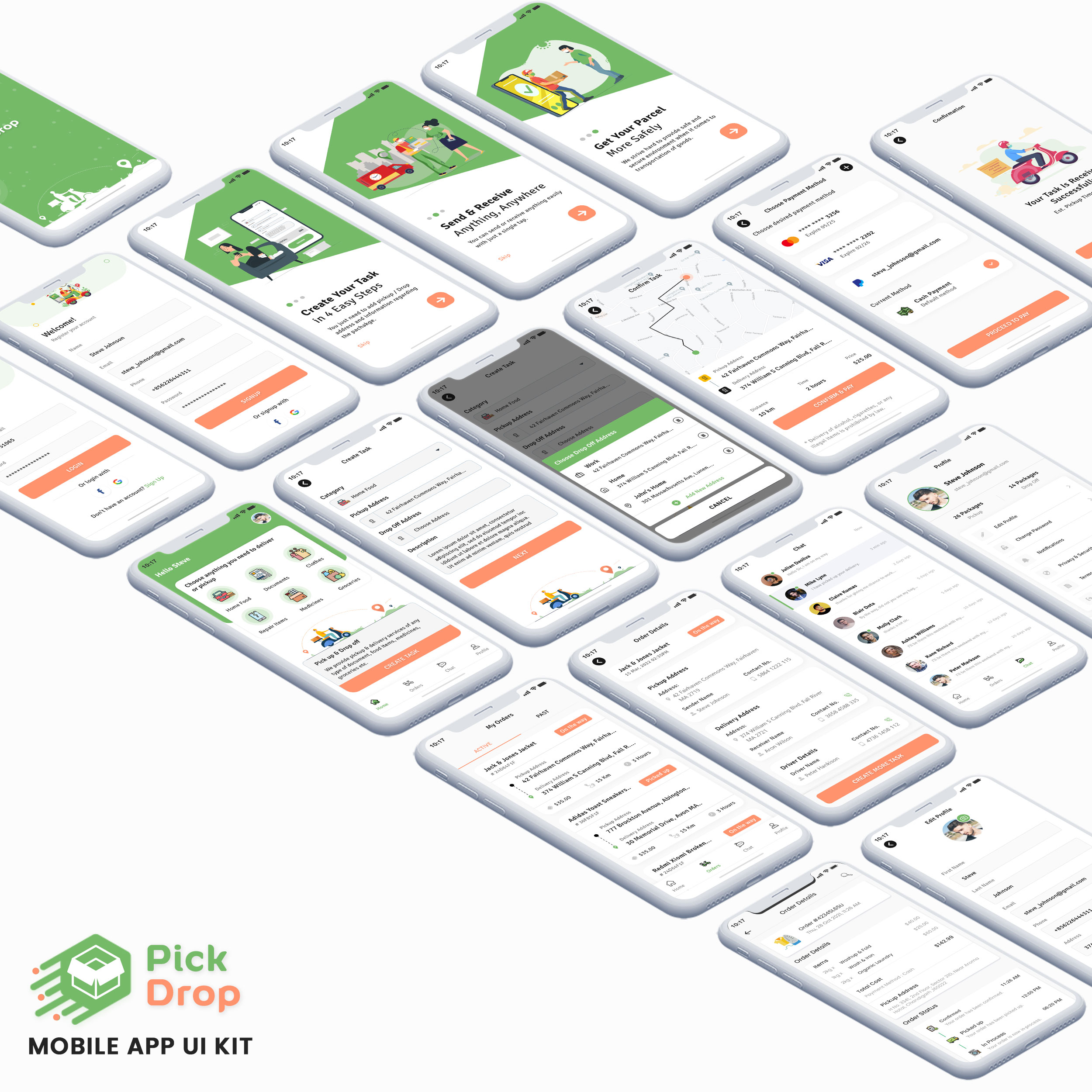 Pick and Delivery Services App UI Kit