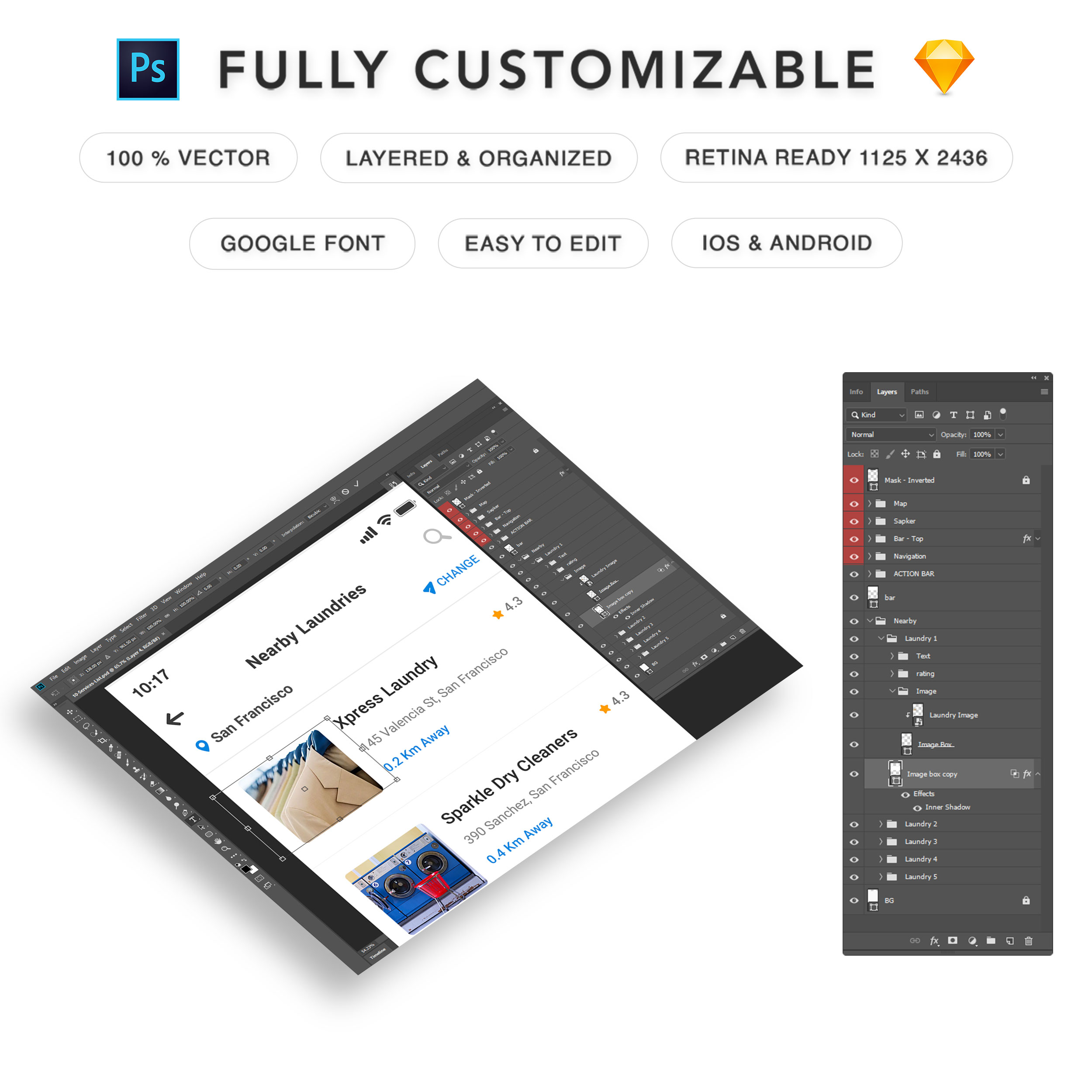 WASH IT LAUNDRY SERVICE APP UI KIT