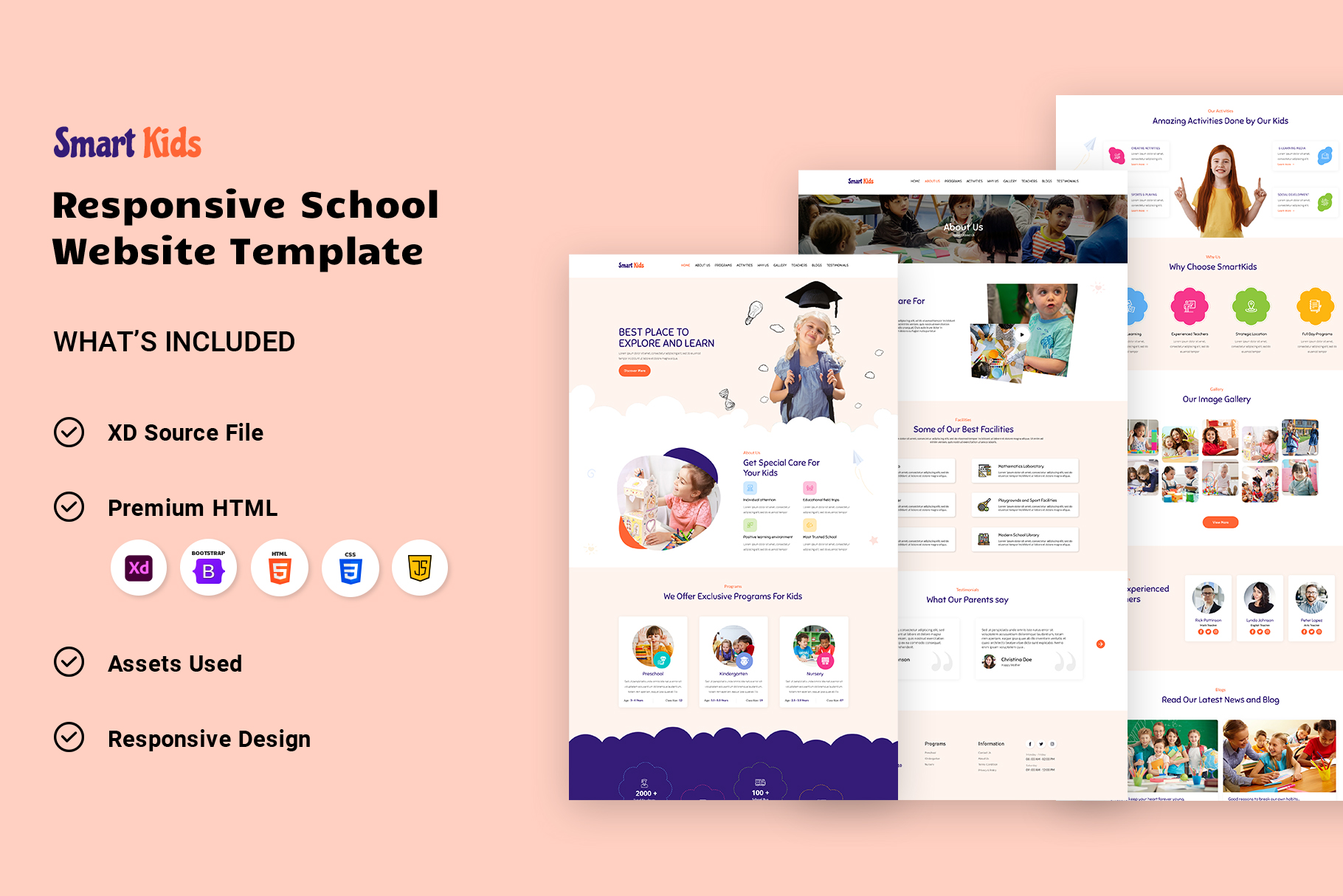 Kindergarten website template HTML